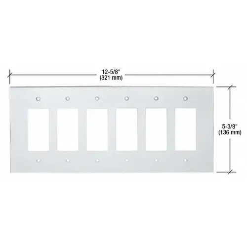 Clear Six Gang Acrylic Mirror Plate