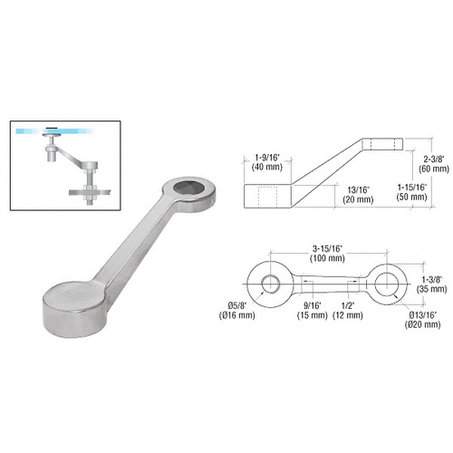 CRL PMR1BS Brushed Stainless Regular Duty Single Arm Spider Fitting Column Mount