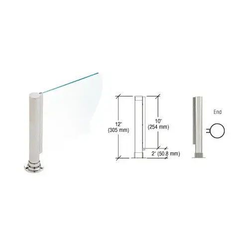CRL PP01EBS Brushed Stainless 12" Round PP01 Elegant Series Counter/Partition End Post With Air Space
