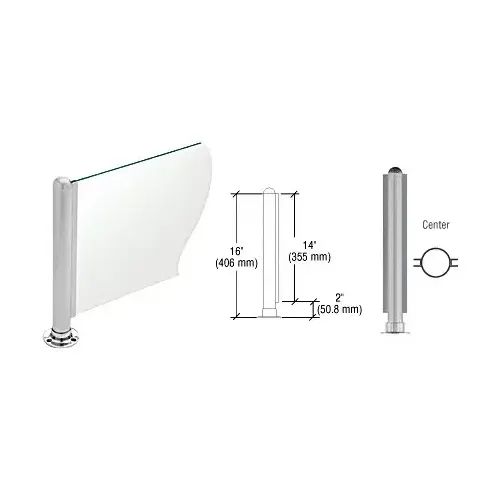Brushed Stainless 16" Round PP02 Elegant Series Counter/Partition Center Post With Air Space