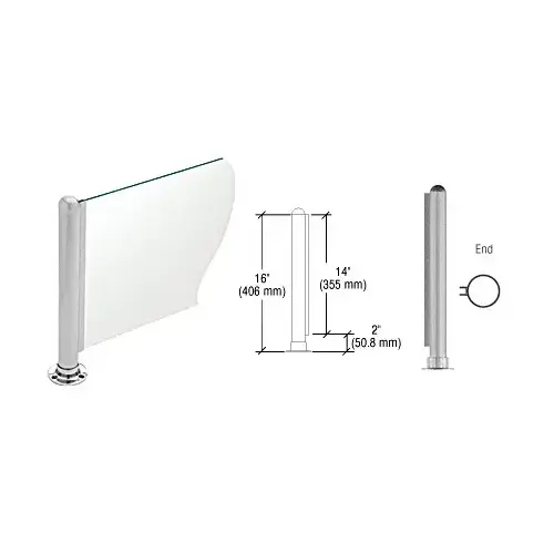 CRL PP02EBS Brushed Stainless 16" Round PP02 Elegant Series Counter/Partition End Post With Air Space