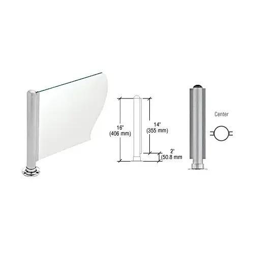Brushed Stainless 16" Round PP03 Elegant Series Counter/Partition Center Post With Air Space