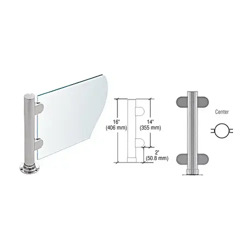 Brushed Stainless 16" Round PP06 Elegant Series Counter/Partition Center Post With Air Space