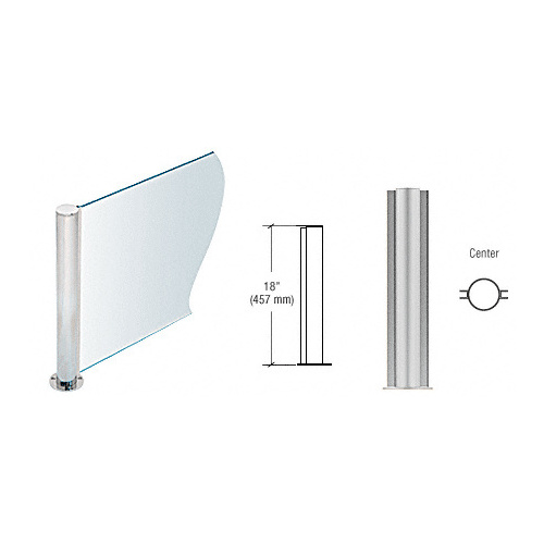 CRL PP0818CBS Brushed Stainless 18" Round PP08 Elegant Series Counter/Partition Center Post