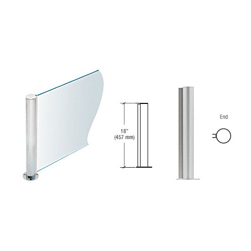 CRL PP0818EBS Brushed Stainless 18" Round PP08 Elegant Series Counter/Partition End Post