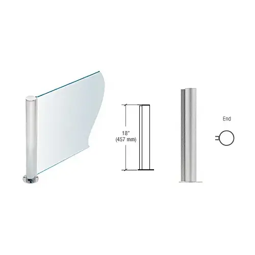 CRL PP0818EBS Brushed Stainless 18" Round PP08 Elegant Series Counter/Partition End Post