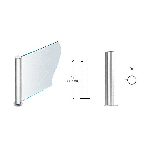 Polished Stainless 18" Round PP08 Elegant Series Counter/Partition End Post