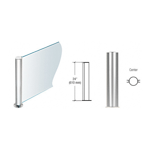CRL PP0824CPS Polished Stainless 24" Round PP08 Elegant Series Counter/Partition Center Post