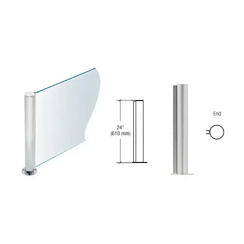 CRL PP0824EBS Brushed Stainless 24" Round PP08 Elegant Series Counter/Partition End Post