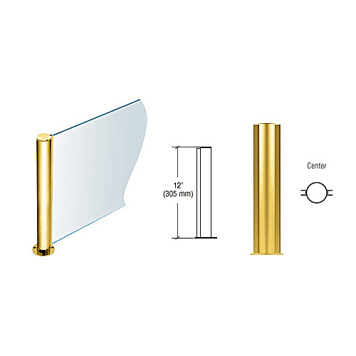 Polished Brass 12" Round PP08 Elegant Series Counter/Partition Center Post