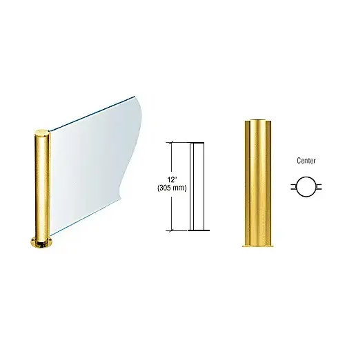 CRL PP08CPB Polished Brass 12" Round PP08 Elegant Series Counter/Partition Center Post