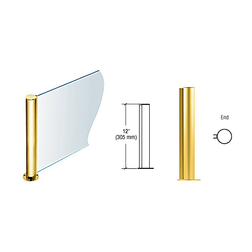 Polished Brass 12" Round PP08 Elegant Series Counter/Partition End Post