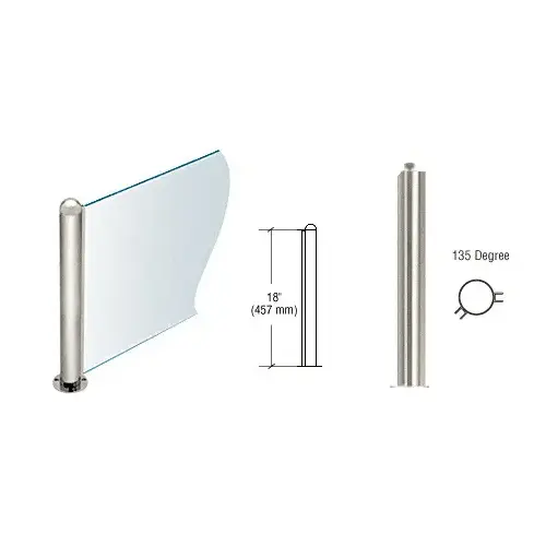 Polished Stainless 18" Round PP09 Elegant Series Counter/Partition 135 Degree Post