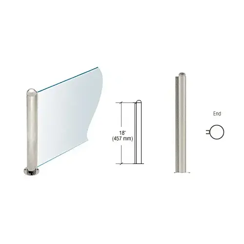 CRL PP09EBS Brushed Stainless 18" Round PP09 Elegant Series Counter/Partition End Post