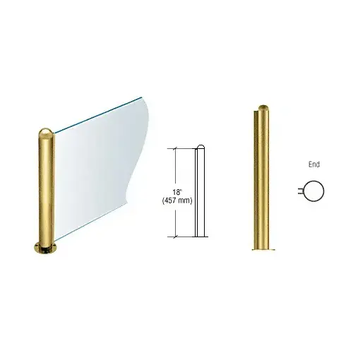 Polished Brass 18" Round PP09 Elegant Series Counter/Partition End Post