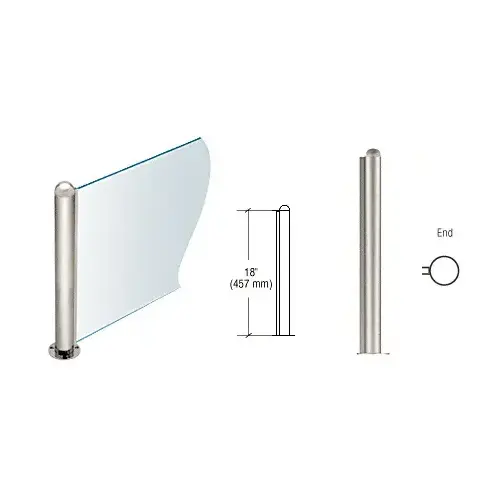 Polished Stainless 18" Round PP09 Elegant Series Counter/Partition End Post