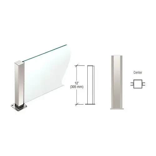 CRL PP43CPS Polished Stainless 12" High 1-1/2" Square PP43 Plaza Series Counter/Partition Center Post
