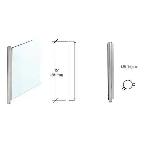 CRL PP81ABS 15" Brushed Stainless Steel 1" Diameter 135 Degree Post