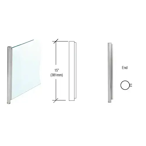 CRL PP81EBS 15" Brushed Stainless Steel 1" Diameter End Post