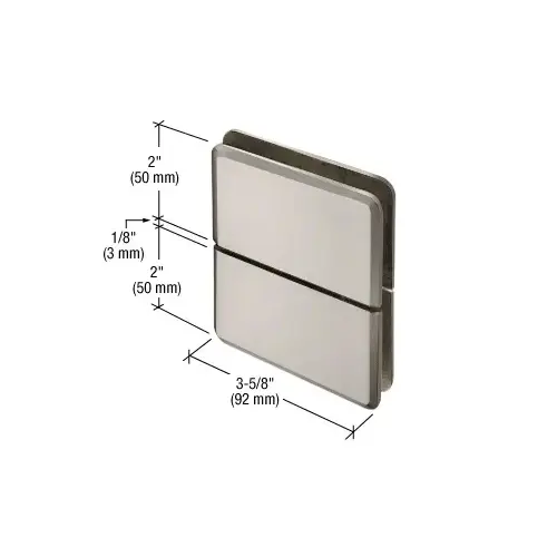 CRL PPH02BN Brushed Nickel Prima 02 Series Glass-To-Glass Mount Hinge