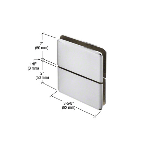 CRL PPH02CH Polished Chrome Prima 02 Series Glass-To-Glass Mount Hinge