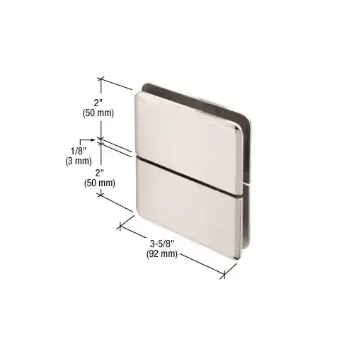 CRL PPH02PN Polished Nickel Prima 02 Series Glass-To-Glass Mount Hinge