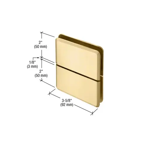 CRL PPH02SB Satin Brass Prima 02 Series Glass-To-Glass Mount Hinge