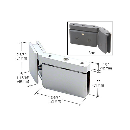 Polished Chrome LH 135 Degree Prima Hinge with U-Clamp