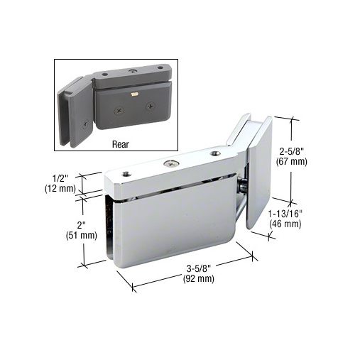 Polished Chrome RH 135 Degree Prima Hinge with U-Clamp