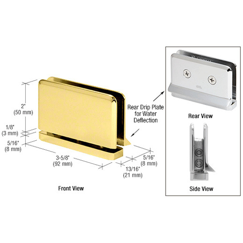 Polished Brass Prima Hinge with Rear Drip Plate
