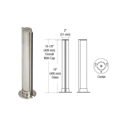 CRL PPJ20CBS Brushed Stainless 2" Round Tight-Fit Series Partition Post - Center
