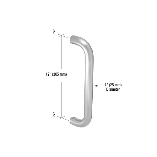 CRL PR0221112 Clear Anodized 12" Astral II Straight Pull Handle