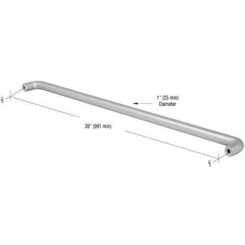 Clear Anodized Astral II Solid Push Bars for 42" Single Acting Offset Door