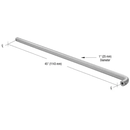 Clear Anodized Astral Push Bar for 48" Door