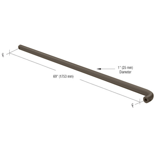 Bronze Astral Push Bar for 72" Door