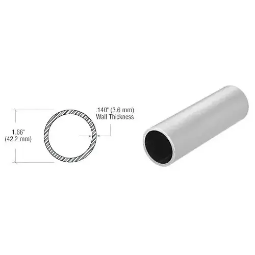 Brushed Stainless 1-1/4" Schedule 40 Pipe Rail Tubing - 120"