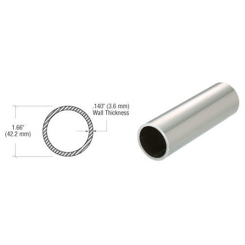 CRL PR12PS10 Polished Stainless 1-1/4" Schedule 40 Pipe Rail Tubing - 120"