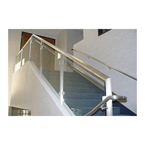 Mill Aluminum 1.9" Fabricated Post Railing System for Use With Glass Infill Panels