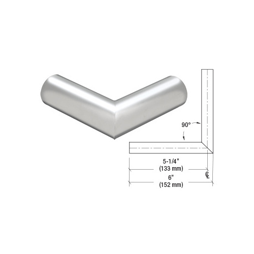 Polished Stainless Steel 1-1/2" Schedule 40 - 90 Degree Corner