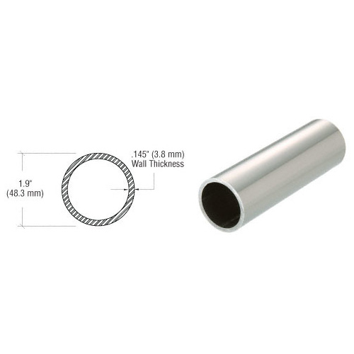 CRL PR15PS10 316 Polished Stainless 1-1/2" Schedule 40 Pipe Rail Tubing - 120"