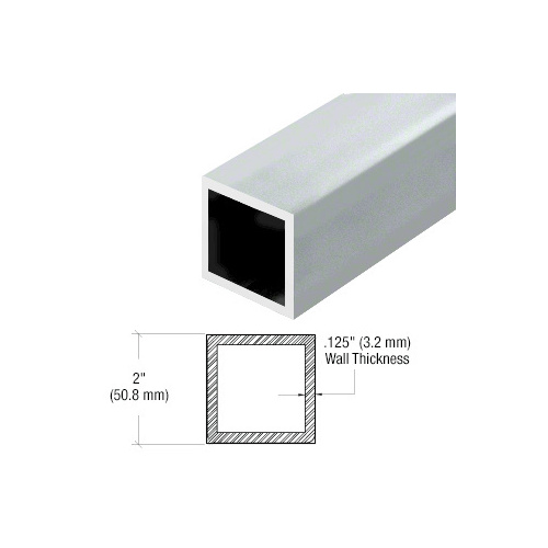 CRL PR2M20 Mill 2" Square Pipe Rail Tubing - 20 ft