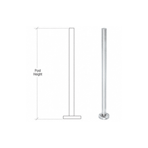 Polished Stainless 36" Steel Round Glass Clamp Blank Post Railing Kit