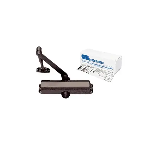 CRL PR80DU Dark Bronze Adjustable Spring Power Size 2 to 5 Surface Mount Door Closer