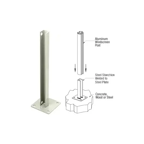 Oyster White AWS Steel Stanchion for 135 Degree Round Center Posts