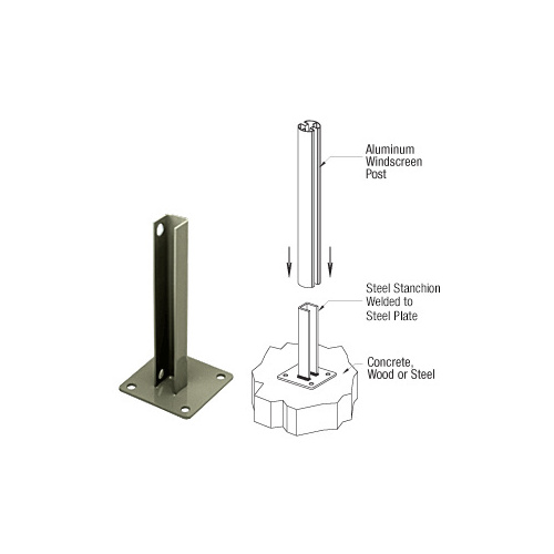 Beige Gray AWS Steel Stanchion for 135 Degree Round Center Posts