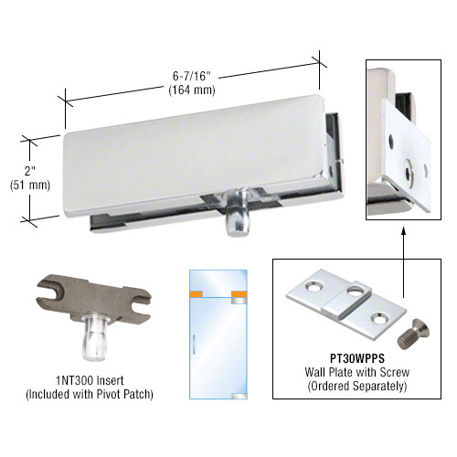 DORMA PT3034P1VPS KABA Polished Stainless Wall Mounted Transom Patch Fitting With Pivot