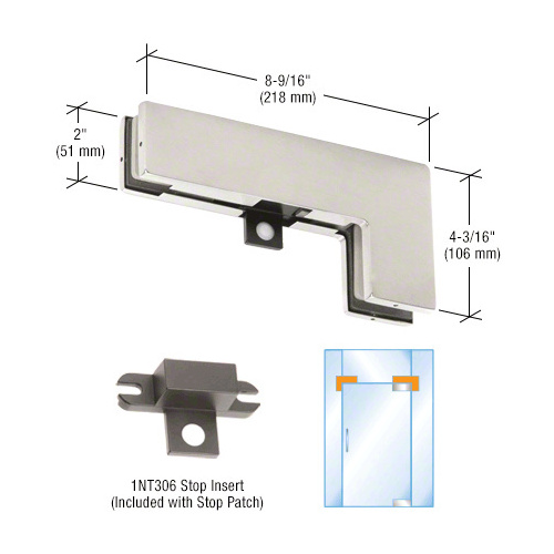 KABA Brushed Stainless Sidelite Mounted Transom Patch Fitting