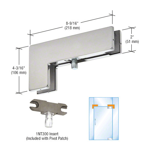 KABA Polished Stainless Steel Sidelite Mounted Transom Patch Fitting with Pivot