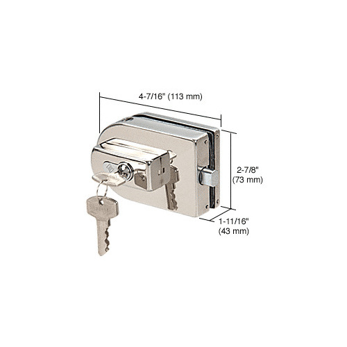 Polished Stainless PTH Series Glass Mounted Patch Lock