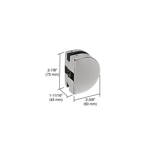 Brushed Stainless PTH Series Glass Mounted Patch Lock Keeper